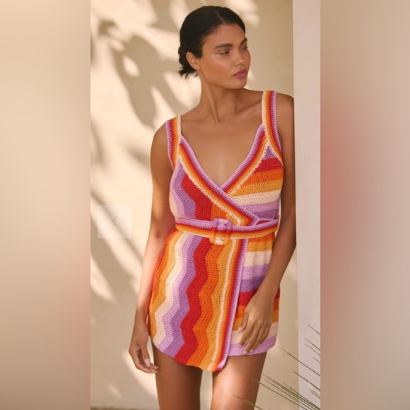 FARM Rio Crochet Mini Dress Size XL NWT - Picture 1 of 15
